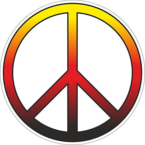 carstyling XXL Aufkleber Peace-Zeichen farbig Ø 60 mm