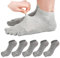 REKYO Toe pour Hommes 5 Paires Chaussettes Coton Bas Coupé, 5 Doigts Chaussettes pour Hommes Respirant Et Doux ,Gris Clair,39-44