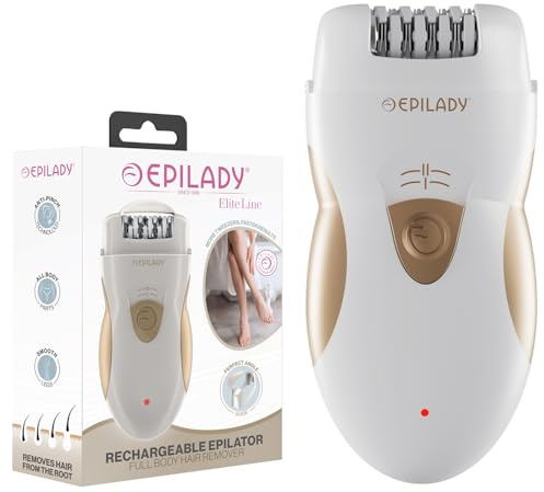Hair Removal Electric Epilator - Epilady L5 Rechargeable Epilator for Women & Men (White/Golden)