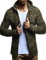 Leif Nelson Giacca Uomo in Maglia con Cappuccio Cardigan LN-20724 Cachi Large