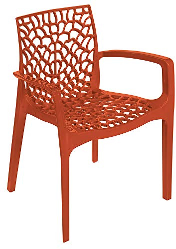 Grandsoleil Upon Gruvyer Stapelbarer Sessel aus Polypropylen, 53 x 58 x 81 cm, Orange