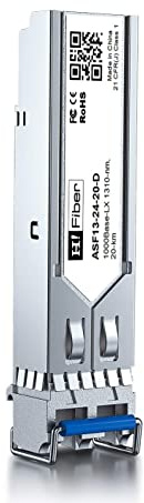 1000BASE-LX SFP Transceiver, SFP to LC, 1.25G Singlemode module Compatible with Cisco GLC-LH-SM/GLC-LH-SMD, MA-SFP-1GB-LX20, Ubiquiti UniFi UF-SM-1G, Mikrotik S-31DLC20D, Netgear AGM732F...