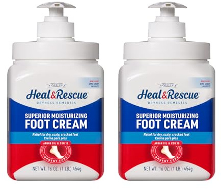 Heal&Rescue Heel Rescue Foot Cream 16 Ounce Bottle, 2 Pack, for Cracked, Calloused or Chapped Skin