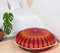 Popular Handicrafts Bodenkissenbezug, Hippie-Mandala-Kissenbezug groß mit Pompons weichen Partikeln, Pouf-Bezug, rund, böhmisches Yoga-Dekor, 81 cm, Kastanienbraun