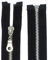 zipworld Reißverschluss Metall Silber Nickel teilbar 5mm MS schwarz-322 (85cm)