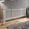 DuraTherm® Radiator Cover White Painted Modern Horizontal Slat Shelves MDF Cabinet Shelf for Radiators, Living Rooms, Bedrooms, Adjustable