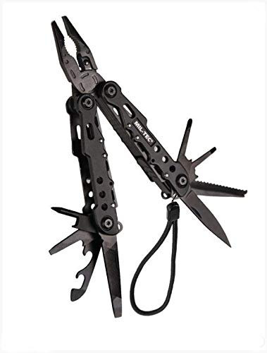 Messer-Zange, Multifunktionswerkzeug, Schwarz, Cobra Aluminium + Gürteltasche