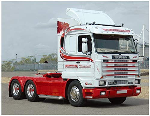 Italeri 1:24 Scania Streamline 143H 6x2, originalgetreue Nachbildung, Modellbau, Basteln, Hobby, Kleben, Plastikbausatz, Zusammenbauen