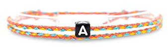 Made by Nami Boho Surfer-Armband Personalisiert mit Buchstabe - Damen Herren Mädchen Pärchen-Armband individualisiert - beste Freundin Freundschaftsarmband Geschenk - Wasserfest + Verstellbar (Gelb)