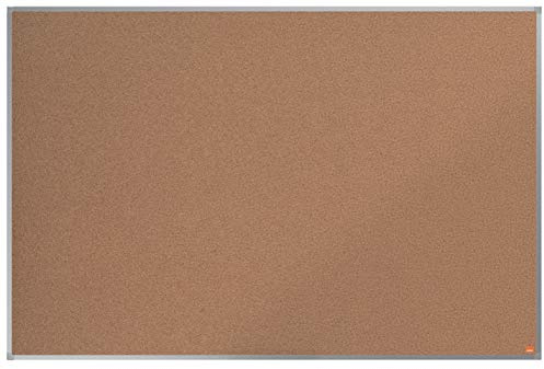 Nobo Kork-Notiztafel, 100 x 150 cm, Aluminiumrahmen, Traditionelle Eckmontage, Naturbraun, Essence-Serie, 1903966