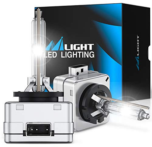 Nilight D1S HID Xenon Headlight Bulbs, D1S Bulb 6000K High Low Beam Xenon Headlights Replacement for 12V Cars, 2-Pack