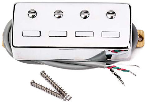 Alnicov Remplacement du micro magnétique pour guitare basse à 4 cordes, chrome