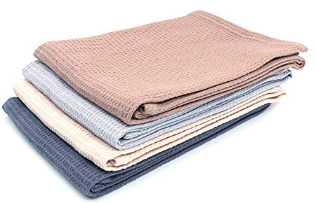 Shiwaki Geschirrtuch Handtuch 4er-Set, Naturbaumwolle, 18x25,5 Zoll Saugf?hige weiche Handtücher für Hand, Gesicht, Haar, Fitnessstudio, Yoga, Tee, Geschirrtuch, Küchen-Esstisch und Bad - Mixed Coler