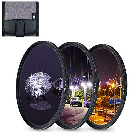 JJC Lot de 3 filtres étoile 52 mm (4 6 8 Points) avec Pochette de Protection pour filtres d'objectif d'appareil Photo Reflex numérique Canon Nikon Pentax Olympus Samsung Sony Panasonic Fujifilm