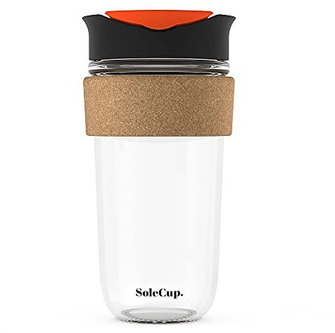 SoleCup. Large Travel Mug - Reusable Insulated Coffee Mug - 18oz/530ml BPA-Free Hot Drink Travel Mug with Lid & Cork Band…