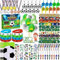 Frasheng 90 pcs Artículos de Fiesta Fútbol, Cumpleaños, Piñata con Globo, Llavero, Pulsera de silicona, Silbato, Medallas, Tatuaje, Bolígrafo, Bofetada, Bolsas de Regalo