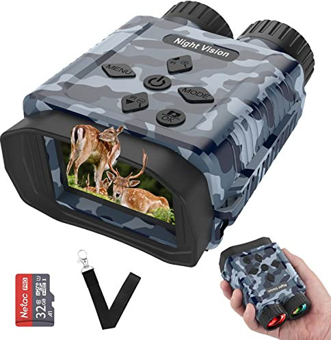 Nachtsichtgerät,1080P HD Digital Infrarot Nachtsicht Fernglas 300m Reichweite,Wiederaufladbares Nachtsichtgeräte,8X Digitalzoom Nachtsicht für Vogelbeobachtung Camping Jagd mit 32GB (2023 Elite)