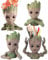 Pot de fleurs Baby Groot, pot à crayons ou pots de fleurs avec trou de drainage, parfait pour une petite plante succulente, cadeau de Noël ou d'anniversaire (4 styles en 1)