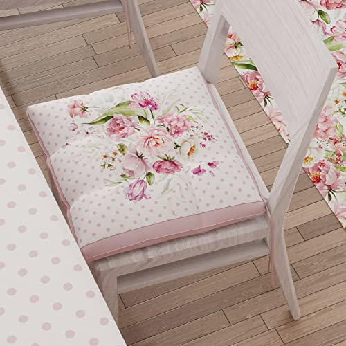 PETTI Artigiani Italiani - Sitzkissen für Küchenstuhl, Set mit 6 Kissen für Küchenstühle, aus Mikrofaser mit Digitaldruck und Bändern, 100% Made in Italy