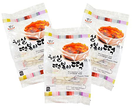 Topokki Reiskuchen Dreierpack - Korean Rice Cake Stick Type Pouch - Tteokbokki koreanische Reiskuchen in Stangen - OG ASIA - 3x 600g