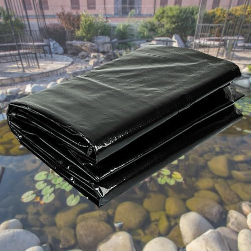 yeezoo 4,8 x 6,8 m verstärkte PE-Teichfolie, Koi-Teichfolie für Outdoor-Teiche, verbesserte 5-lagige Struktur, Teichfolie für Fische, Enten, Hochbeete und Wasserlandschaft-Teich (23,2 g/m² Dicke)