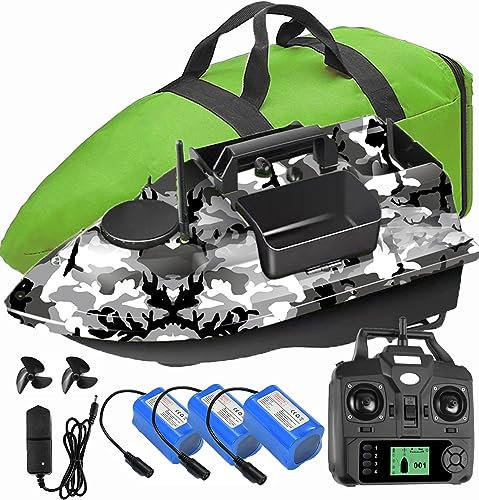 YLLLLY 12000mah 500M GPS Fishing Bait Boat 3 catapult bays, bait boats for carp fishing with gps, 16 memory points,With Handbag, Give antennas, propellers, and other small gifts, one key return.B12