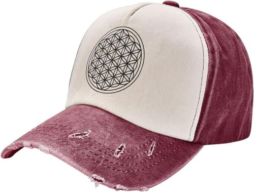 501 Baseball Cap Blume des Lebens, Heilige Geometrie Baseballkappe Verstellbare Golf Caps Mode Baseballmütze Für Outdoor Außenbereich Running