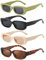 Dwenarry Bunte Party Sonnenbrille Rechteckige Vintage Sonnenbrillen Rtro Trendy Brille Set für Damen Plastik Aesthetic Partybrillen Fasching 4 Stücke