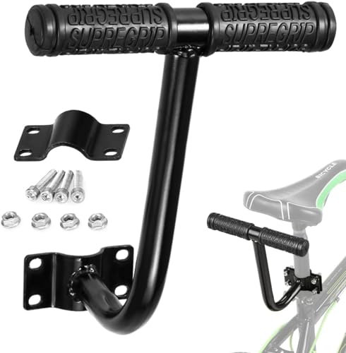 JUVEL Kinderfahrradsitz, Fahrrad Rücksitz Zubehör, Fahrrad Kinder Seat mit Rückenlehne,Weicher Thick Sponge Backrest Komfortabel,Sicherheit Fahrrad-Zubehör für/Kinder/Erwachsene (Armlehne)