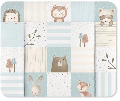Julius Zöllner® Wickelauflage Softy 65x75 cm - weiche Wickelunterlage - Baby Wickeltischauflage - Folie, wasserdicht & abwischbar - Made in Germany - OEKO-TEX Standard 100 - Waldfreunde