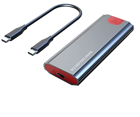 JANZU M2 SSD Case M.2 a USB 3.1 Gen 2 10Gbps NVMe SSD caja para NVMe PCIE M Key/(B+M) Key SSD disco duro, M2 SSD Case CC
