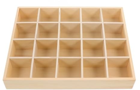 ABOOFAN Holz 20 Fächern Aufbewahrungsbox, 34x27x5cm, Sammelvitrine Für felsig, Kristall, Wandregal für Miniaturen, Multifunktional Sammelbox, Sortierbox