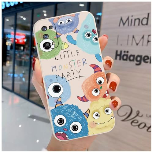 Custodia Carina Compatibile con Realme 7 Pro, | Comoda Cover in TPU Morbido Mostro Ciliegia Animali Cartoni Case