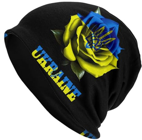 Winter Mütze Rose Ukraine Flagge Winter Beanie Mütze Slouch Beanie Mütze Leichtem Strickmützen Für Skifahren Sports Outdoor