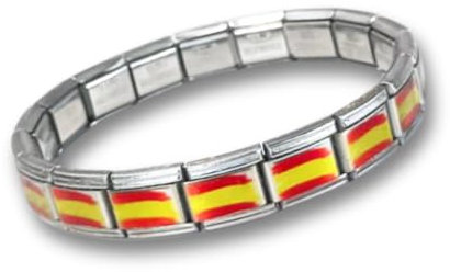 Feyma Pulsera con la Bandera de España de Eslabones de Acero Inoxidable – Estilo, Durabilidad y Orgullo
