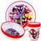 Spidey and His Amazing Friends - Juego de vajilla bicolor reutilizable de 3 piezas para niños, plato y vaso, sin BPA