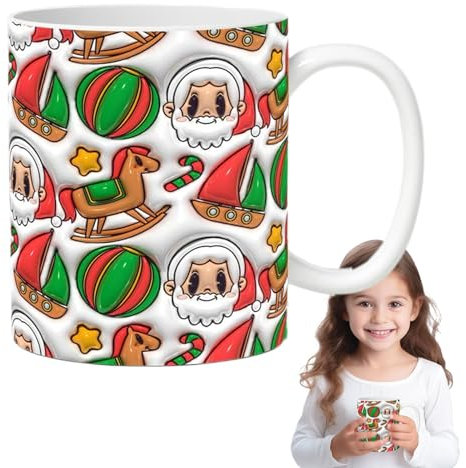 Bonita taza de Navidad – Taza de café de cerámica de Navidad | Bonita taza de chocolate caliente de Navidad, decoración navideña de cafetería, cafetería o empresa divertida decoración de Navidad