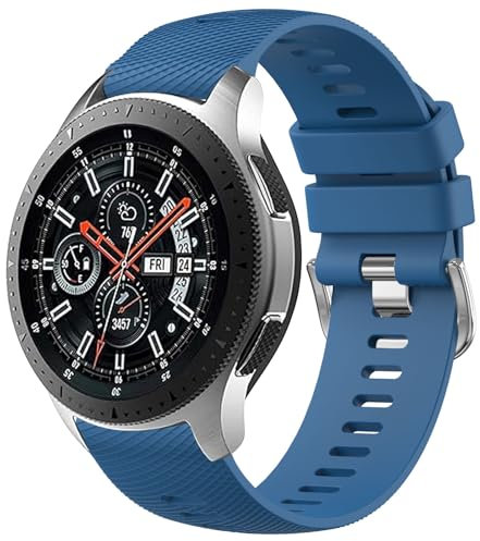 Amzpas Armband Kompatibel mit Samsung Galaxy Watch 3 45mm / Galaxy Watch 46mm / Samsung Gear S3 Frontier/Classic, 22mm Klassiker Silikon Armbänder, Sport Ersatzbänder für Garmin Vivoactive 4 / Venu 3