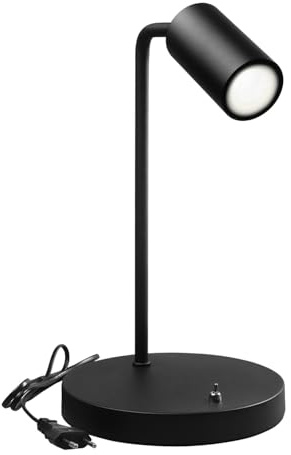 Maclean GU10 Schreibtischlampe mit Ein-/Ausschalter | drehbar, neigbar | max. 40W | platzsparend ideal für Büro Arbeitszimmer Studenten | robustes Design IP20 | MCE370 (Schwarz, Ohne Leuchtmittel)