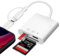 Flintronic SD Kartenleser, SD Card Reader, Kartenlesegerät für SD/Micro SD, Kamera Speicher kartenleser, Lightning & USB C SD-Karten Adapter für iPhone/iPad/MacBook, Gleichzeitiges Laden & Kartenlesen