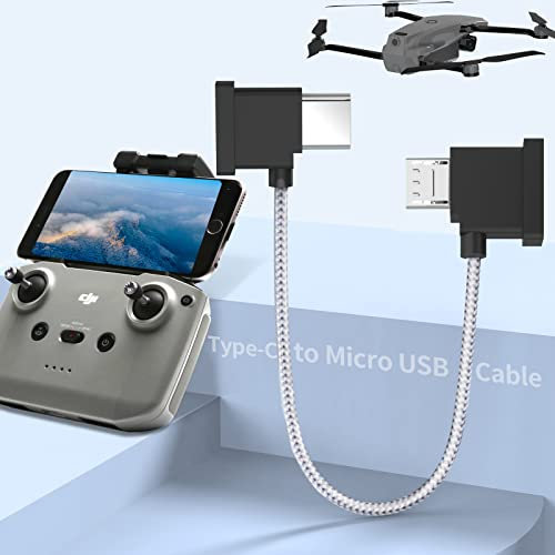 Micro USB to USB C Nylon Braided Cable, RC Micro USB Cable Drone Accessories, 15cm Remote Control Cable, Compatible with MAVIC MINI, DJI Mavic Air, Mavic Pro/2 Pro Zoom, Mavic Platinum, Sprak Drones
