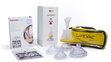 Kit de Emergencia LifeVac® + LifePad®. Incl. un dispositivo anti asfixia de Primeros Auxilios: Anti atragantamiento para Bebes, Niños y Adultos y un dispositivo para RCP