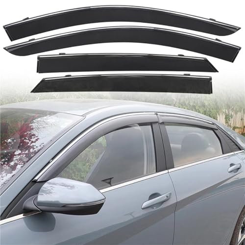 Auto Windabweiser Set Auto Außen Für Hyundai Für Elantra 2020-2024 PC Seite Sonne Regen Schutz Schild Fenster Visor Vent 4 Stücke Regenabweiser
