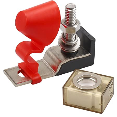 RKURCK 250A MRBF Fuse Block, Marine Rated Battery Fuse Terminal Block 250A,58V DC Max, IP66, Ignition Protected