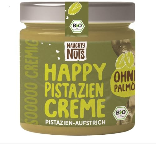 Naughty Nuts Happy Pistazien Crem – Vegane, 100% Natürlich, Ohne Palmöl & Zucker - 200 g
