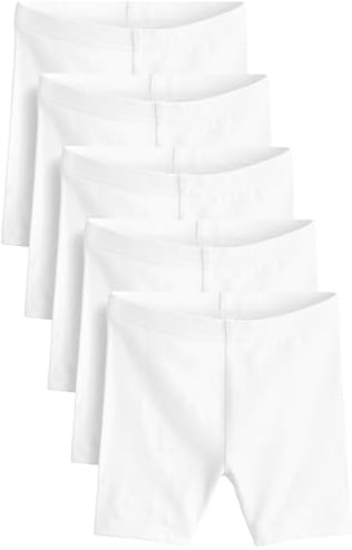 NEXT Äldre flickor 5-pack cykelshorts i stretch med hög bomullsandel i normal längd