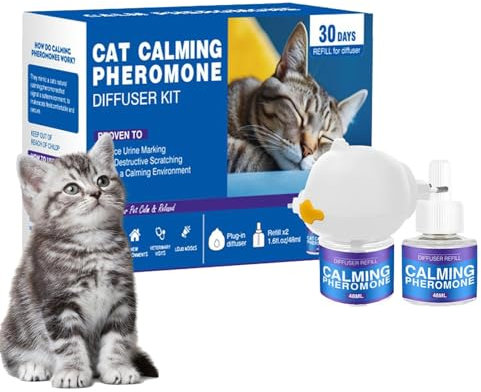 Katzen beruhigend Diffusor - Katzenpheromone, die den beruhigenden Diffusor füllen, den Spannungsdiffusor entlasten | Verbinden Sie das 60 - -Katze -Beruhigungs -Pheromon und lindern die Aufladung