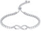 Tennisarmband Damen mit Zirkonia, Armband Unendlichkeitszeichen für Damen Frauen, Verstellbar Freundschaftsarmband aus Edelstahl, Armband Damen Schmuck Geschenke für Mutter Ehefrau Freundin (Silber)