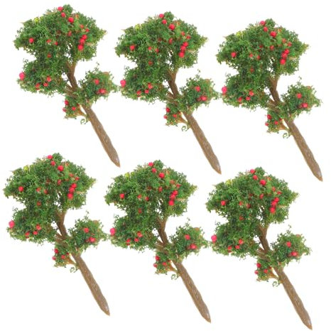 Abaodam 6stücke Miniatur Künstliche Apfelbäume Realistische Deko Für Sandtischmodelle Dioramen Und Heimdekoration Ergänzung Für Mikrolandschaften
