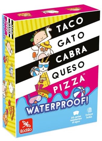 Ludilo - Taco Gato Waterproof | Juegos De Mesa De 3 A 8 Jugadores | Juegos para Piscina Niños Y Adultos | Juego De Cartas para 8 Años O Más | Regalos para Niños Y Adultos
